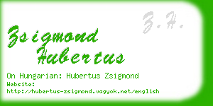 zsigmond hubertus business card